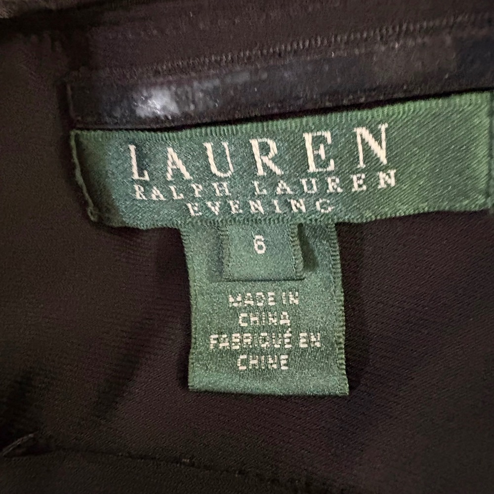 Lauren Ralph Lauren Women Dress Evening Black Beaded Halter Ruched Cocktail 6 - Picture 4 of 15